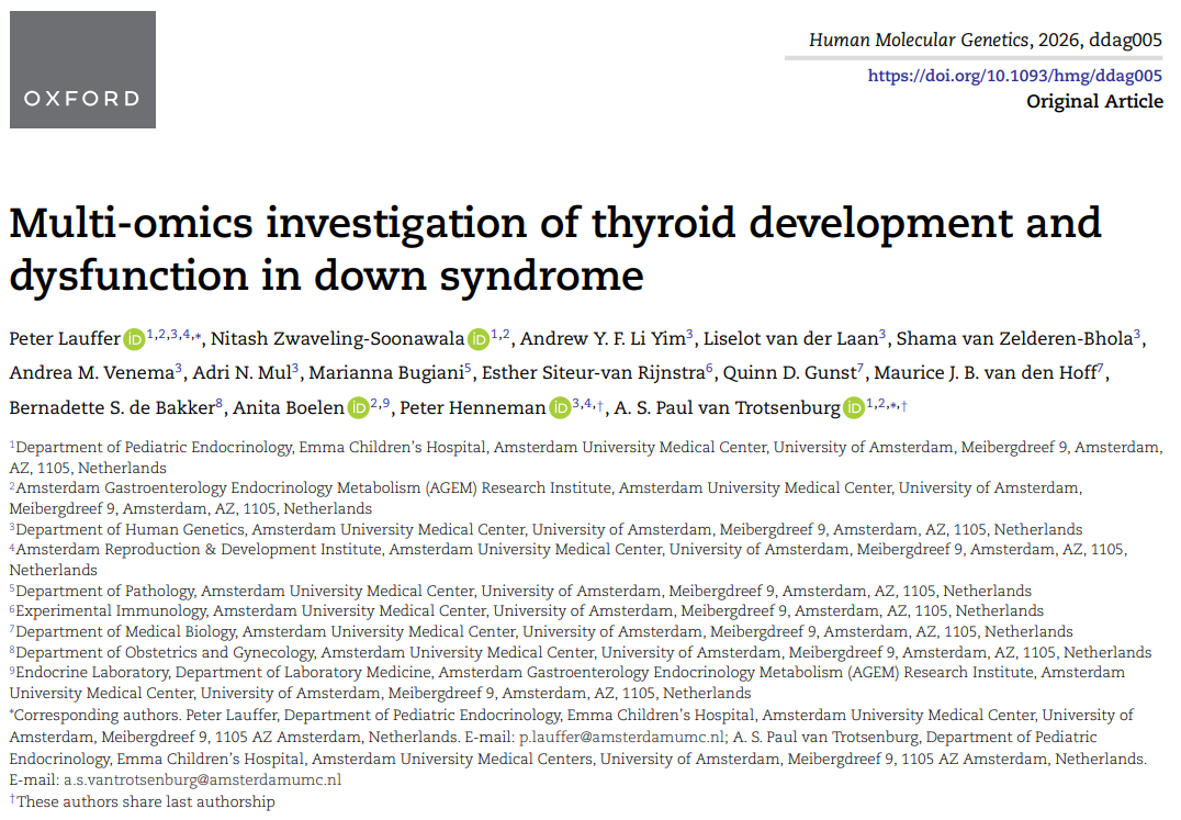 Publication: Early thyroid development in Down syndrome