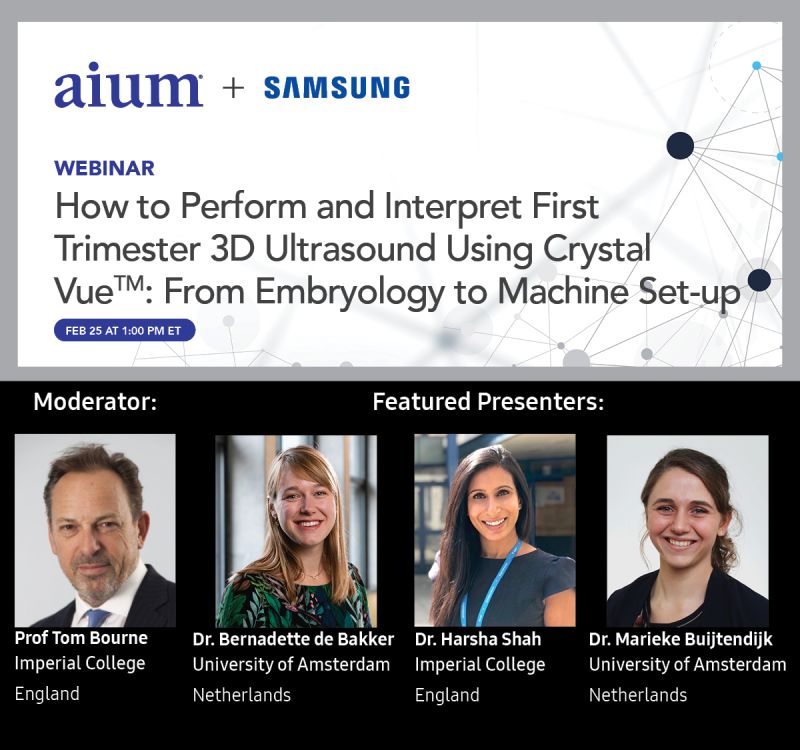 AIUM Webinar: how to perform and interpret first-trimester 3D ultrasound